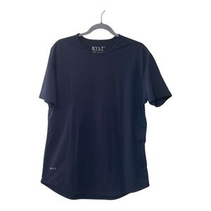 BYLT Navy Premium Basic Drop Cut S/S Tee Size Large casual Athleisure Activewear